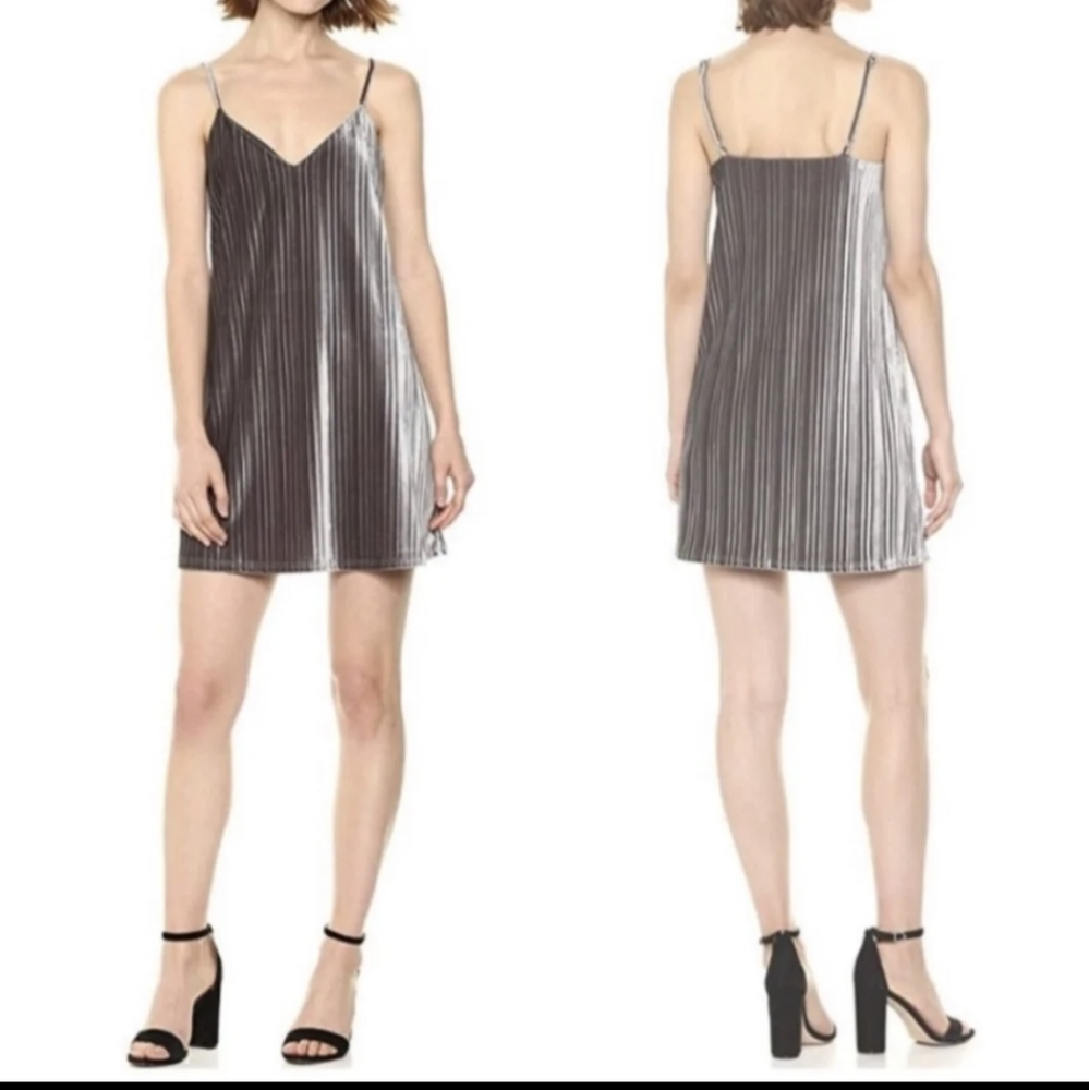 BB Dakota Grey velvet slip dress